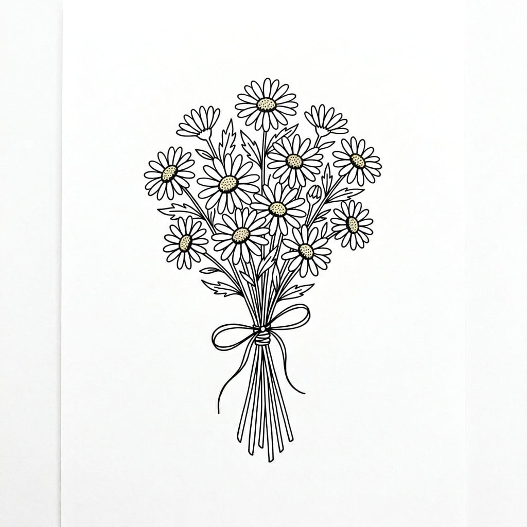 Daisy_bouquet_drawing idea