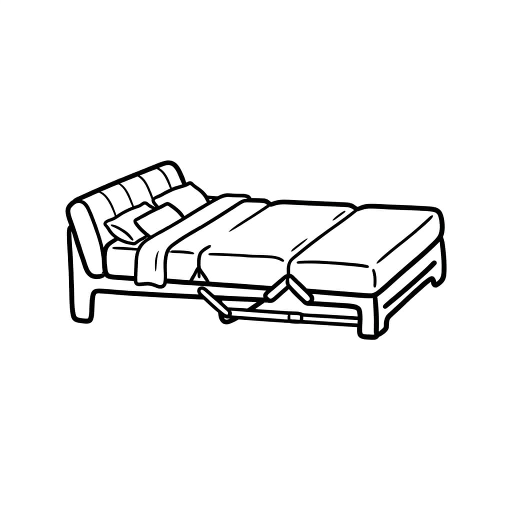 Folded_sofa_bed position drawing idea
