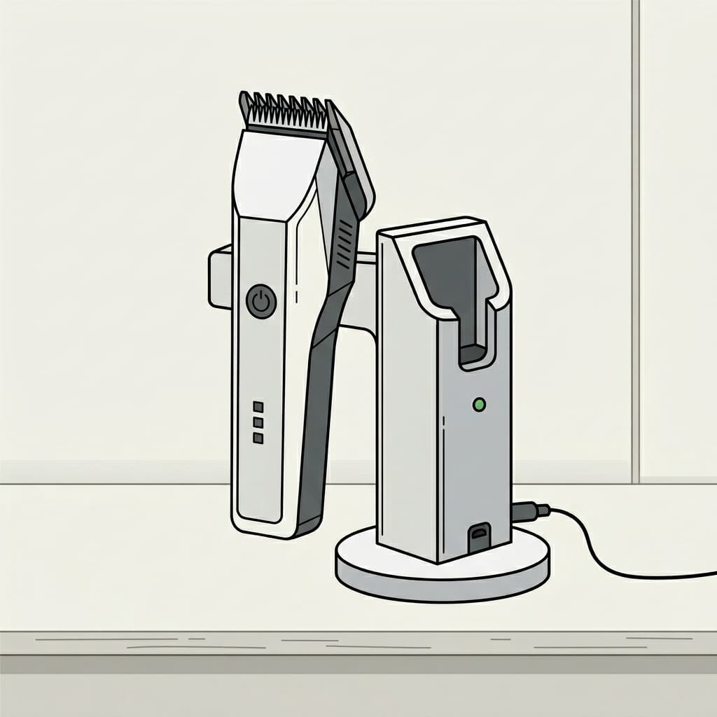 Hair_clipper_and charging base drawing idea