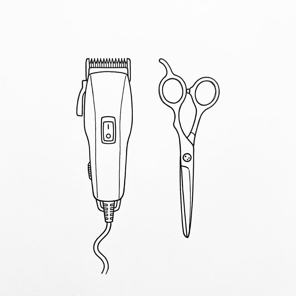 Hair_clipper_and scissors drawing idea