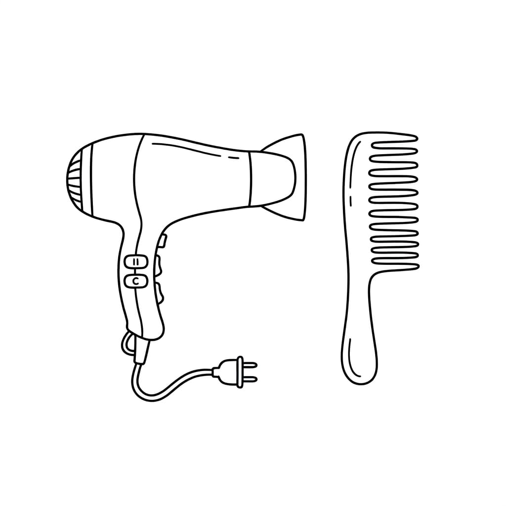 Hairdryer_and_comb drawing idea