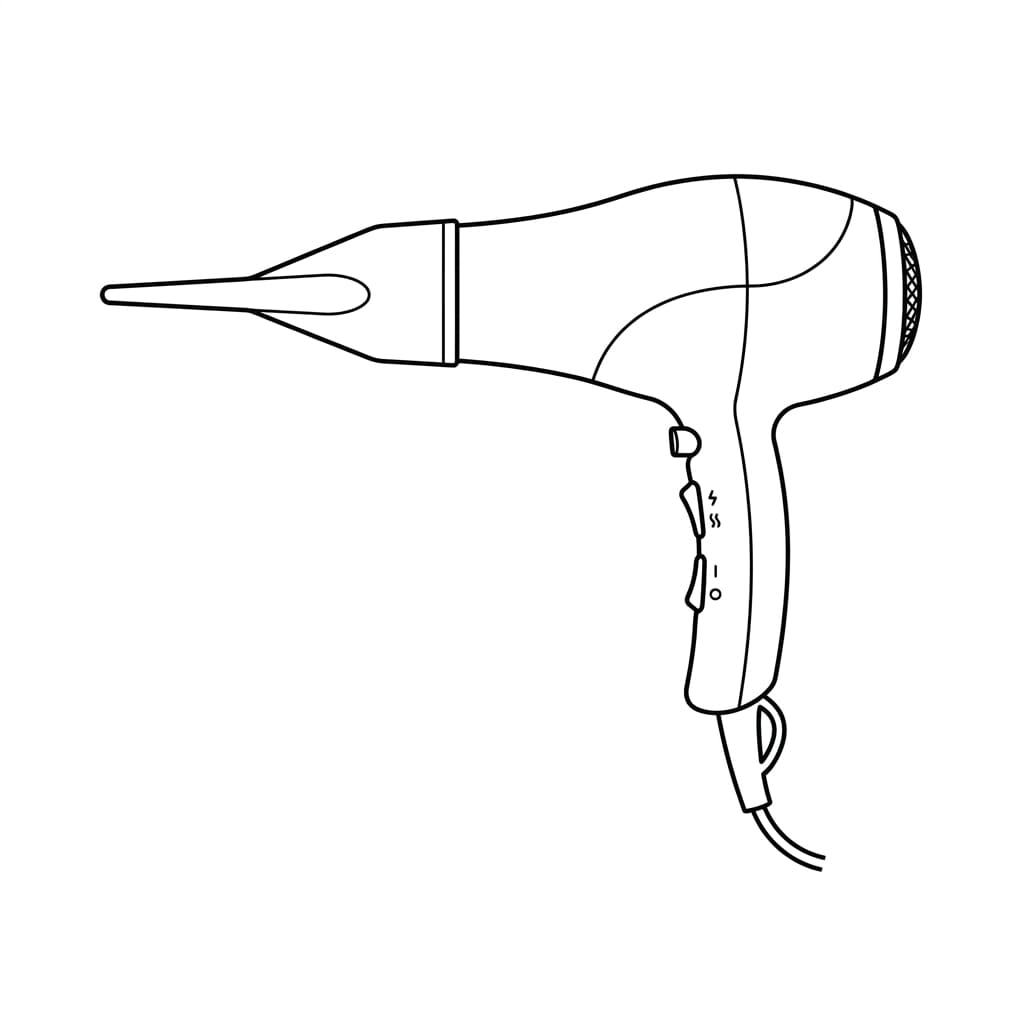 Hairdryer_with_concentrator_nozzle drawing idea
