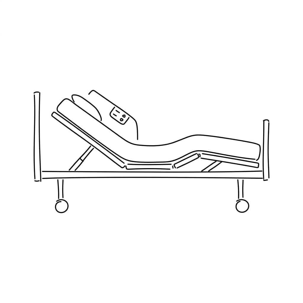 Hospital_bed_with adjustable frame drawing idea