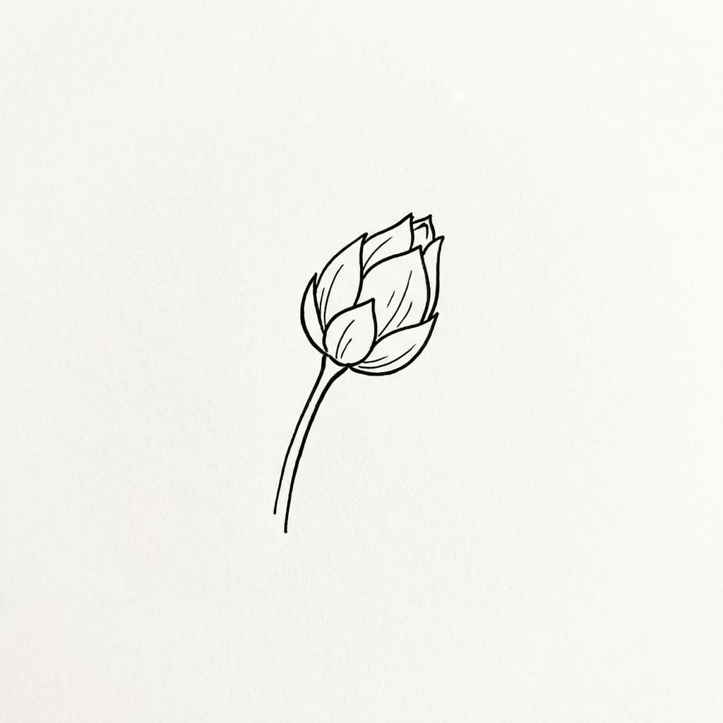 Lotus_bud_hand-drawn_drawing_idea