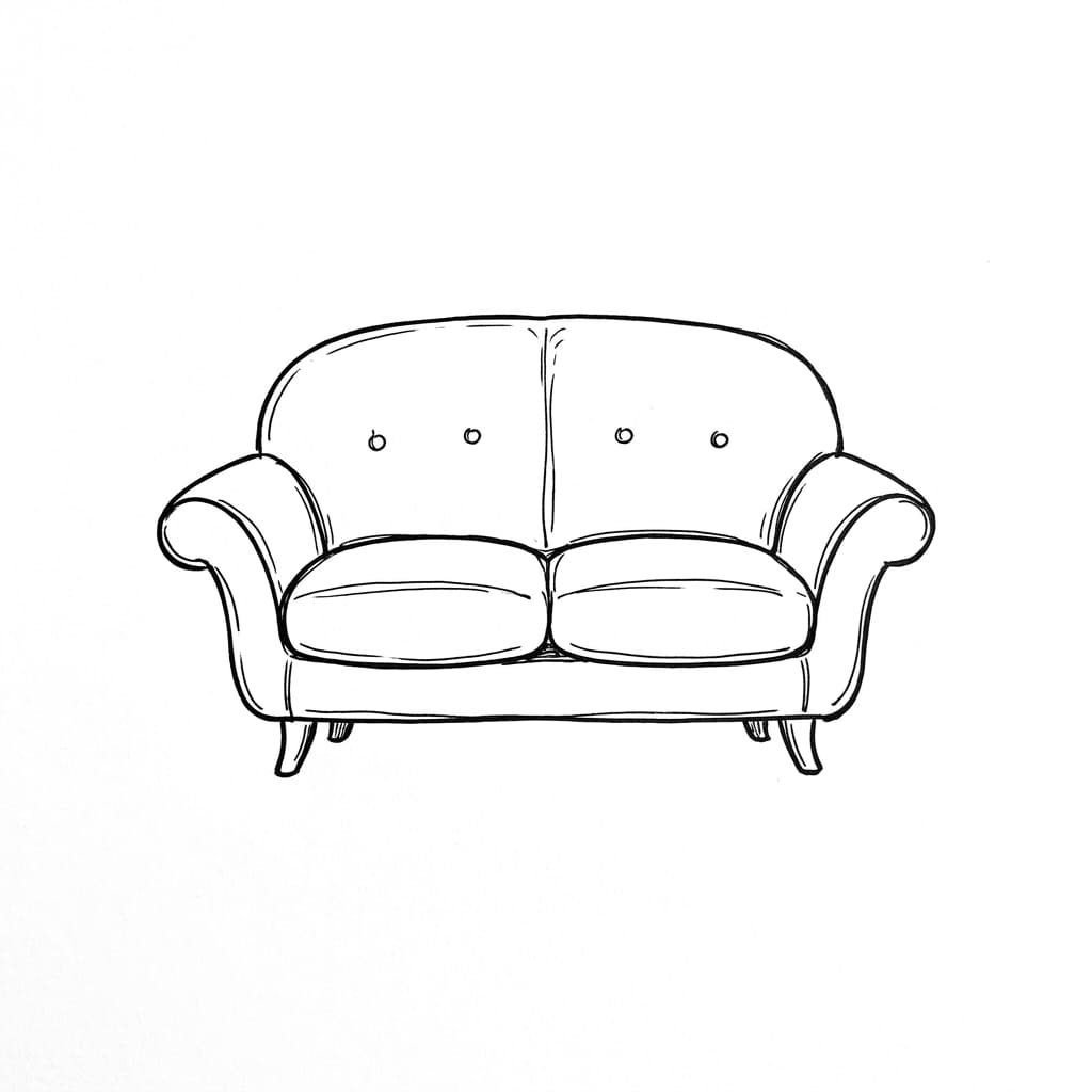 Loveseat-sofa-drawing-idea