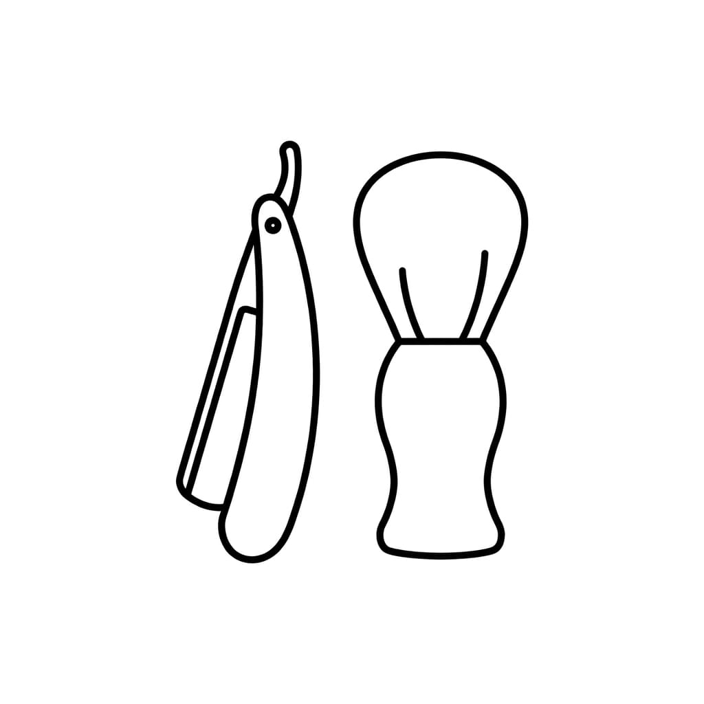 Razor_and_shaving brush drawing idea