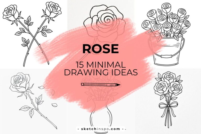 Cute and Minimalist Rose Drawing Ideas