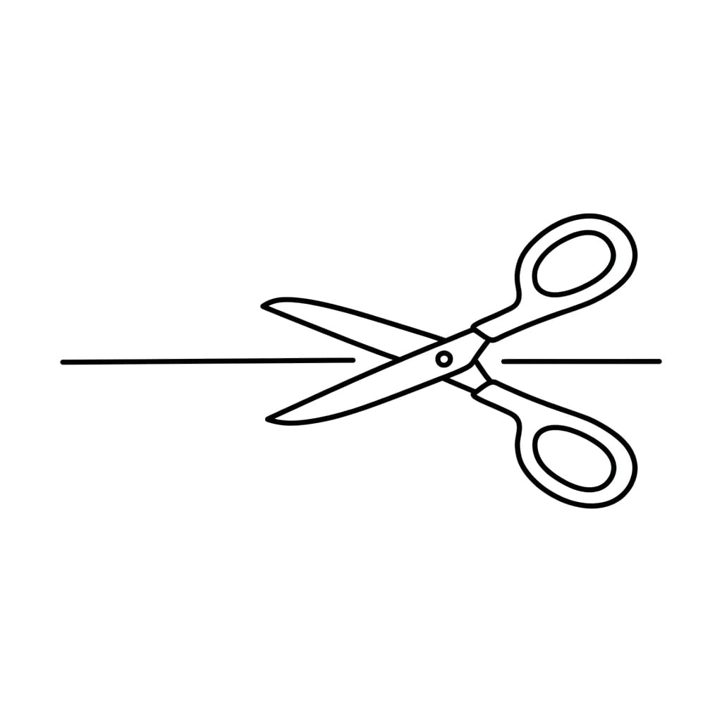 Scissors_cutting_straight line drawing idea