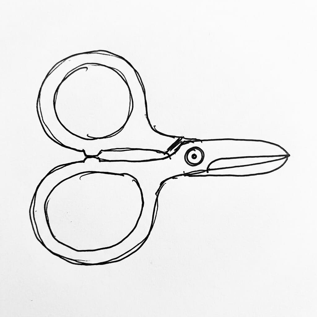 Scissors_with_short_blades large finger holes drawing idea