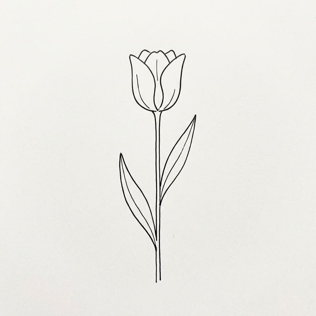 Single_tulip_drawing idea
