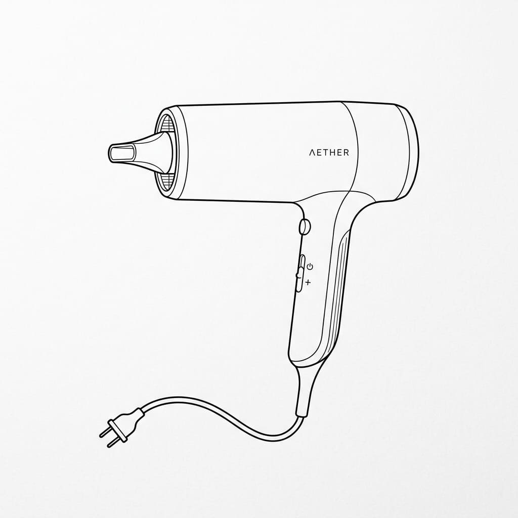 Sleek_modern_hairdryer drawing idea