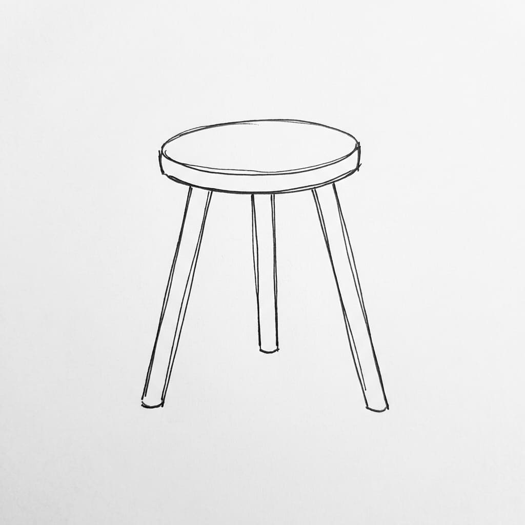 Stool_with_three legs drawing idea