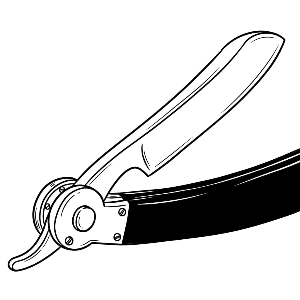 Straight_razor_close-up_view drawing idea