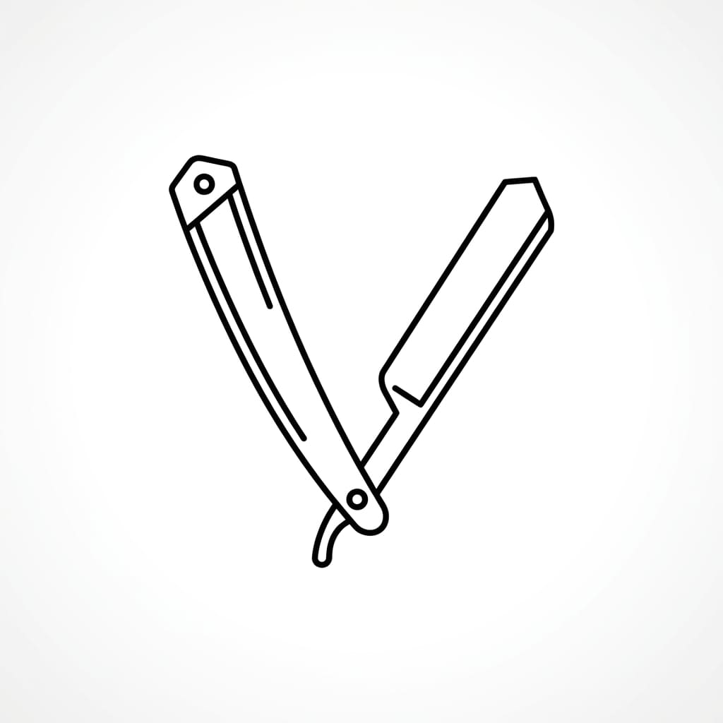 Straight_razor_forming V shape drawing idea