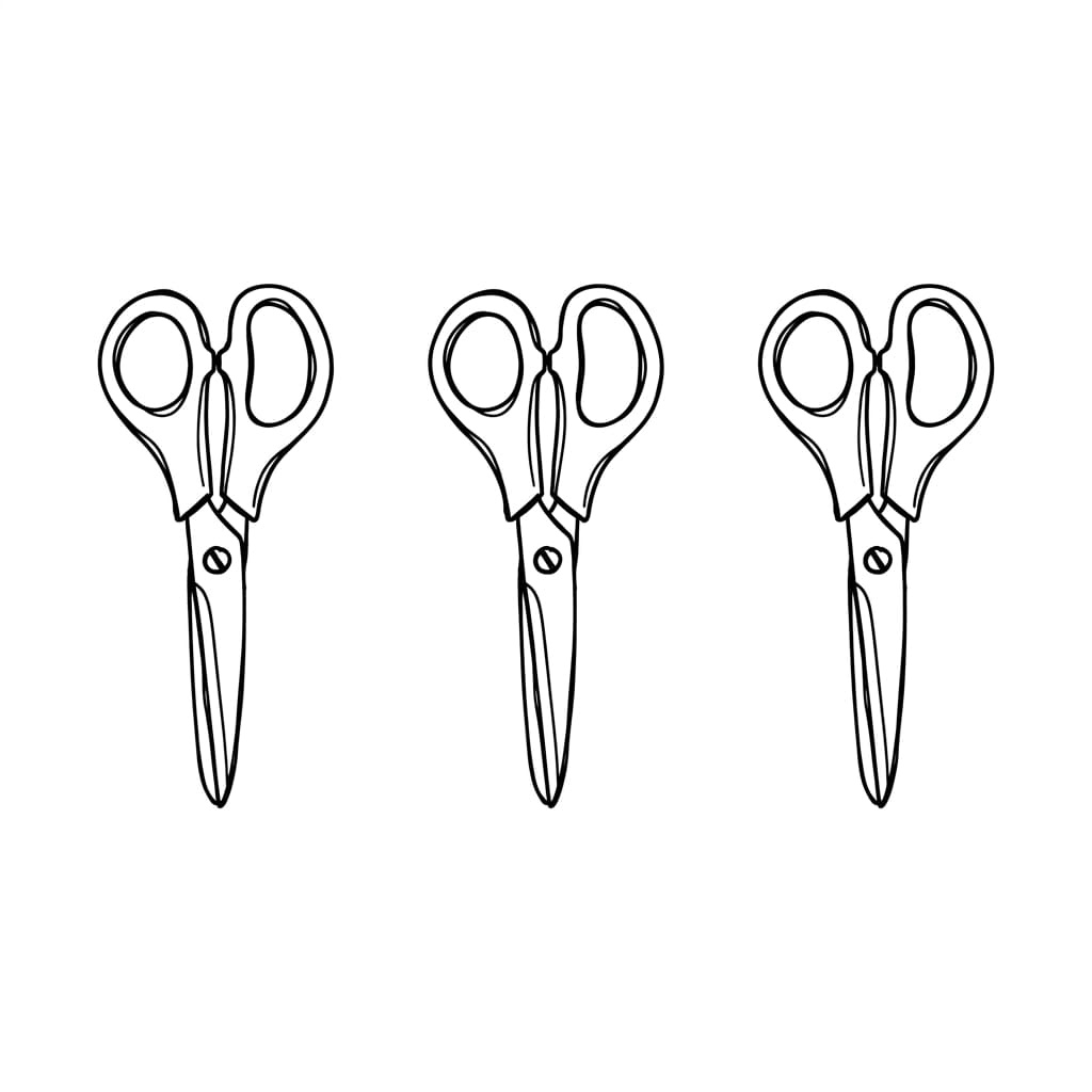 Three_scissors_in_a row drawing idea