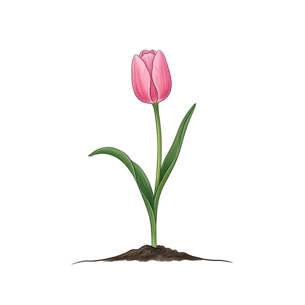 Tulip_growing_from ground drawing idea