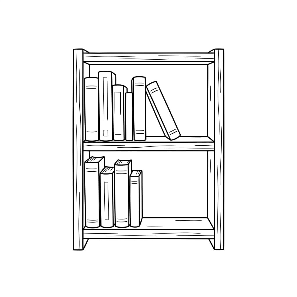 Two-shelf_wooden_bookshelf drawing idea