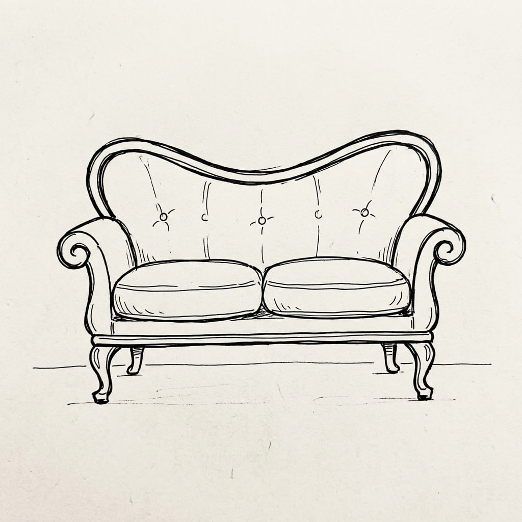 Vintage-style-sofa-drawing-idea