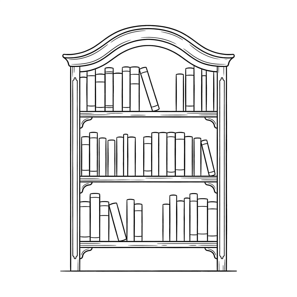 Vintage_bookshelf drawing idea