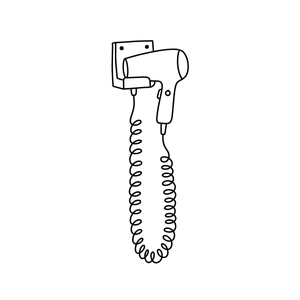 Wall-mounted_hairdryer_with_cord drawing idea