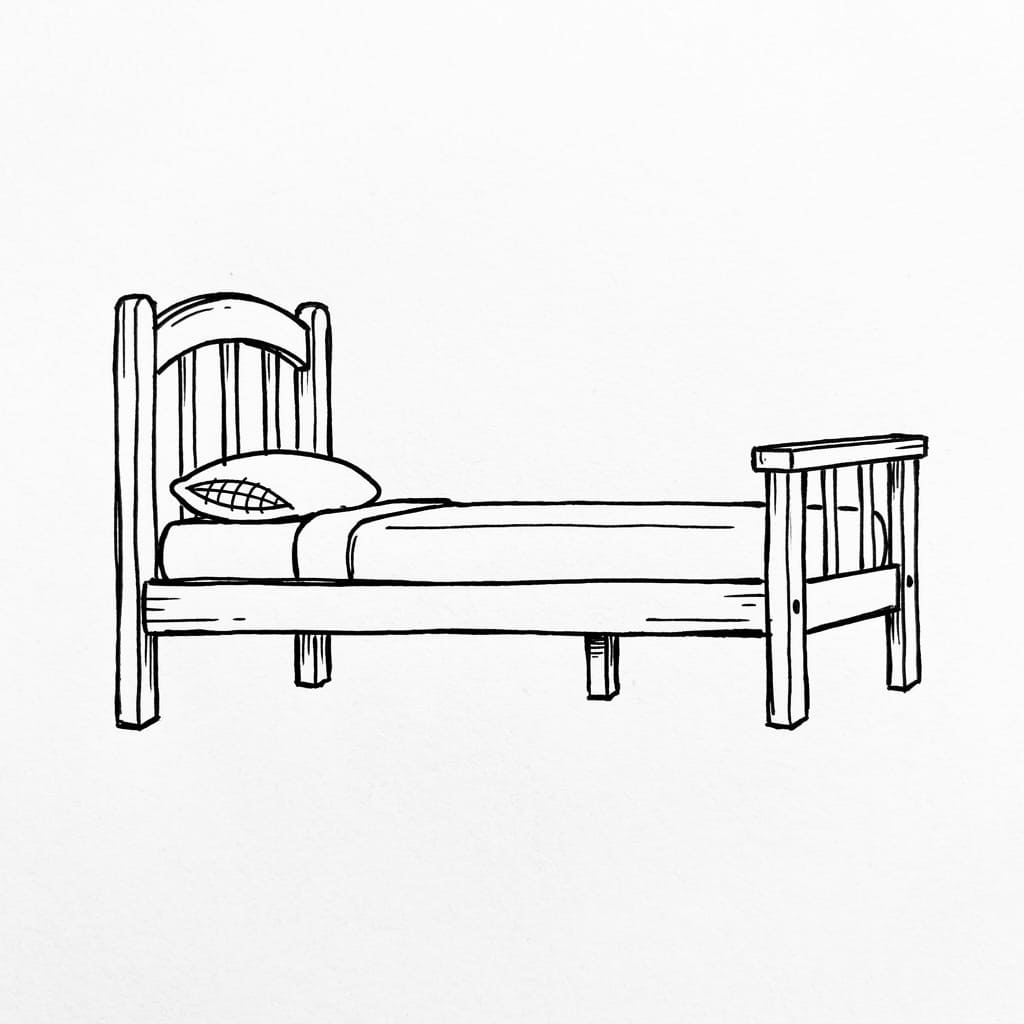 Wooden_bed_frame drawing idea