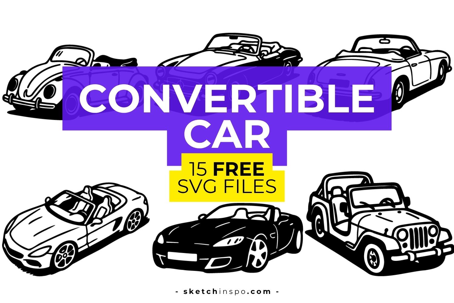 15 Free Convertible Car SVG Files