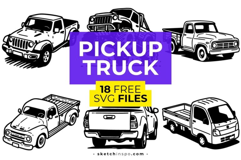 18 Free Pickup Truck SVG Files