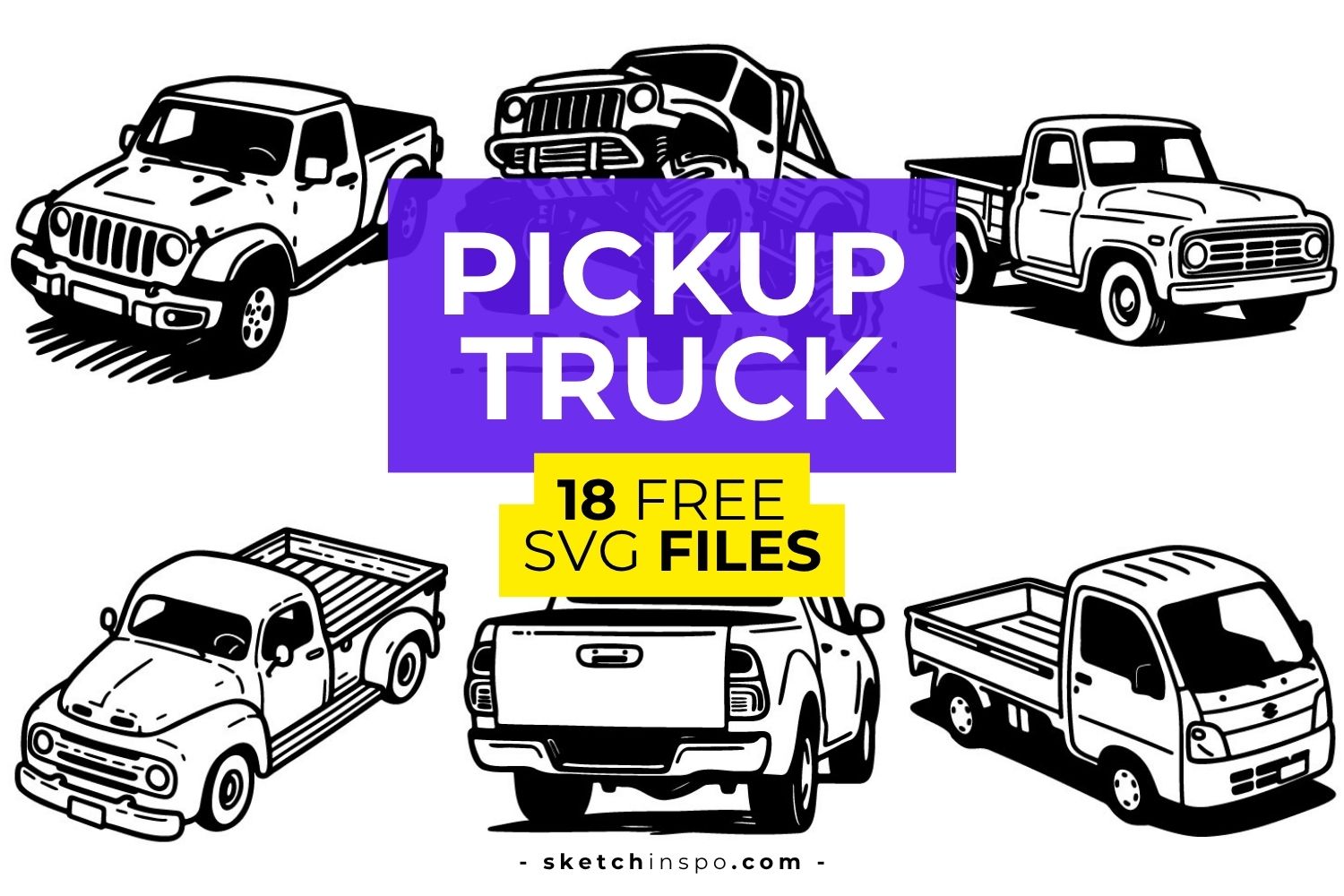 18 Free Pickup Truck SVG Files