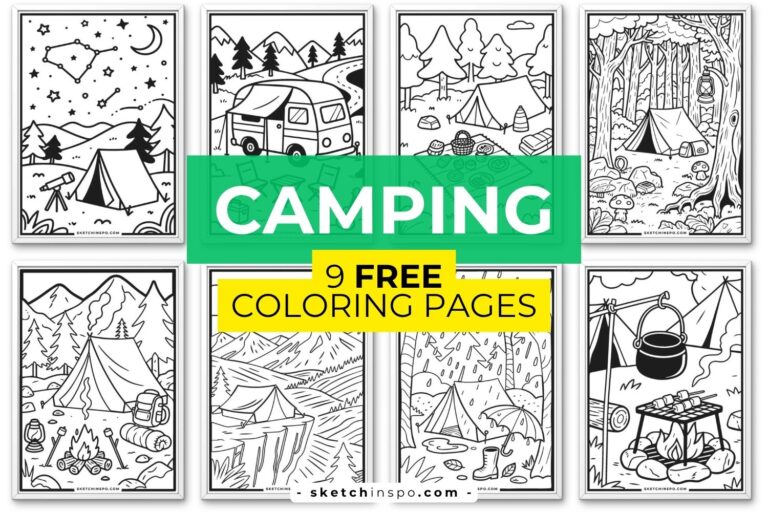 9 Free Printable Camping Coloring Pages