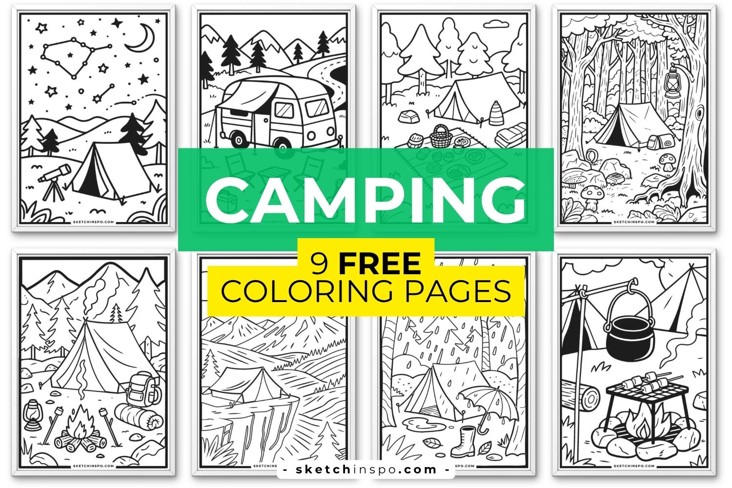 9 Free Printable Camping Coloring Pages