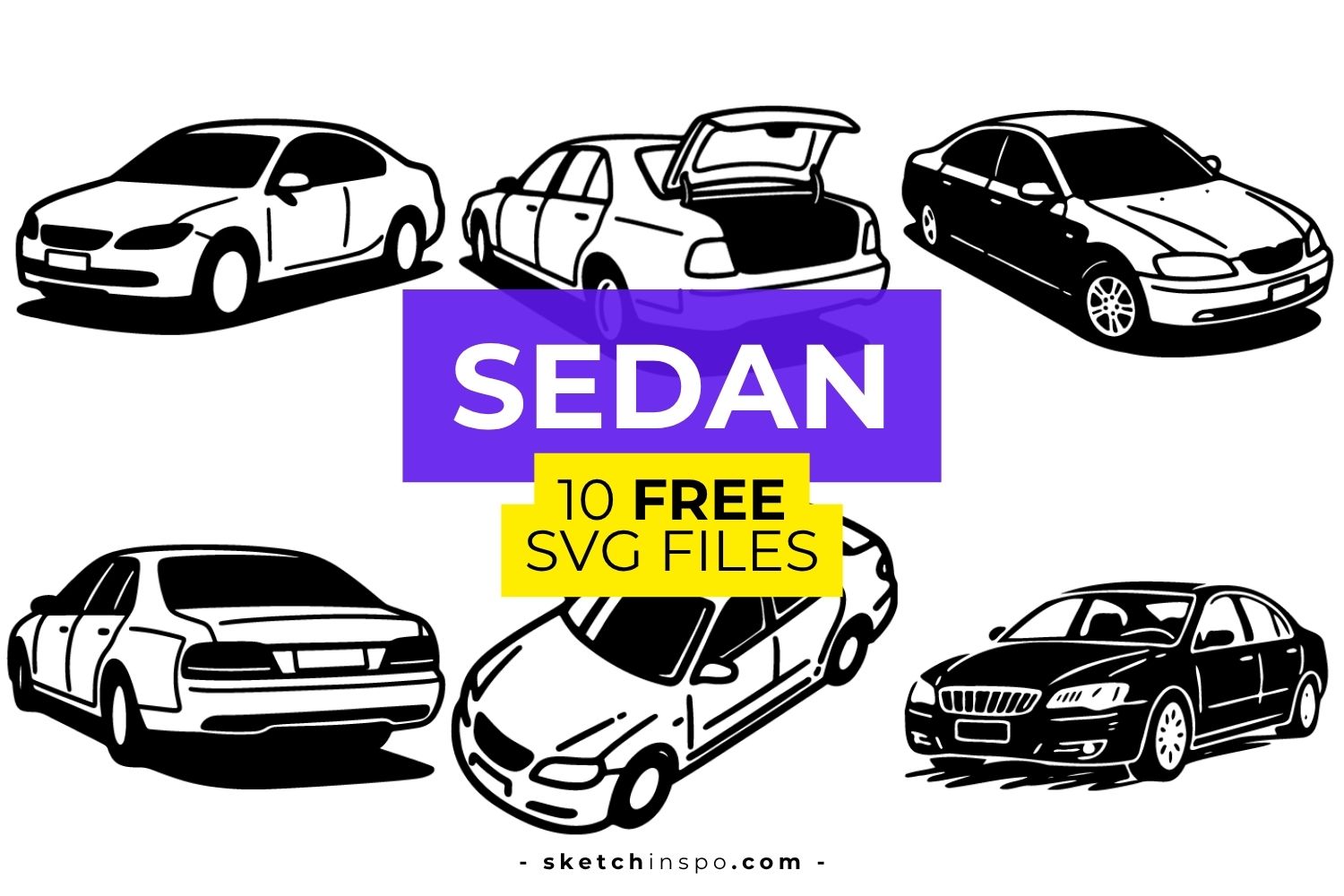 10 Free Sedan SVG Files