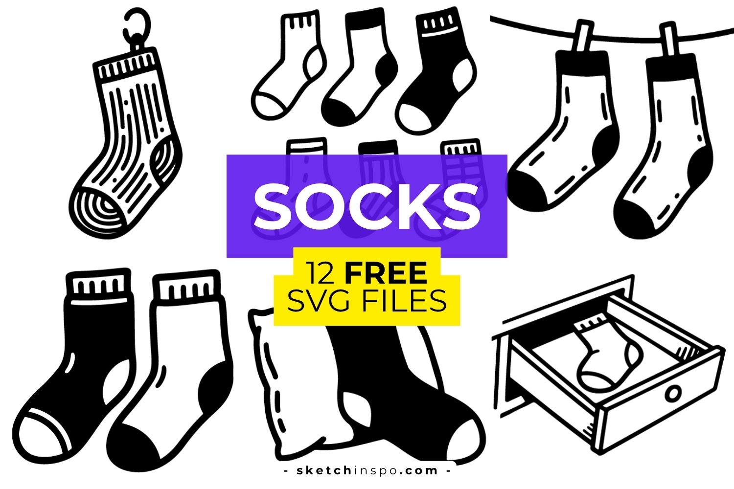 12 Free Socks SVG Files