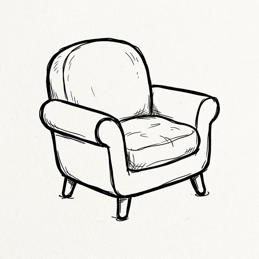 single-seat-Armchair-sofa-drawing-idea
