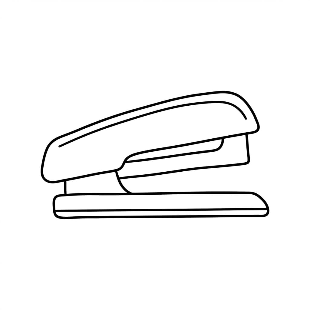 The Classic Stapler - Closed Position drawing idea