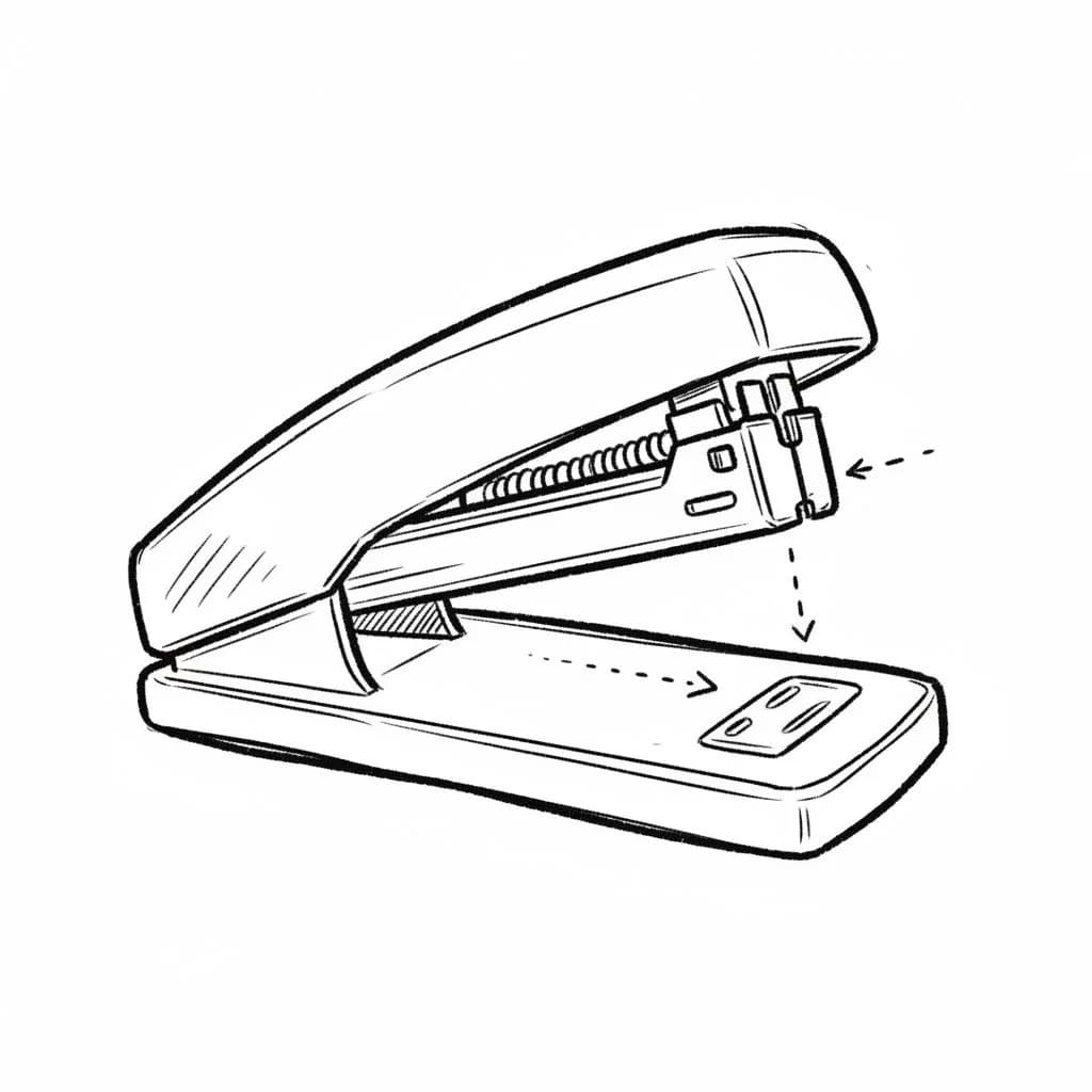 Stapler Partially Open drawing idea