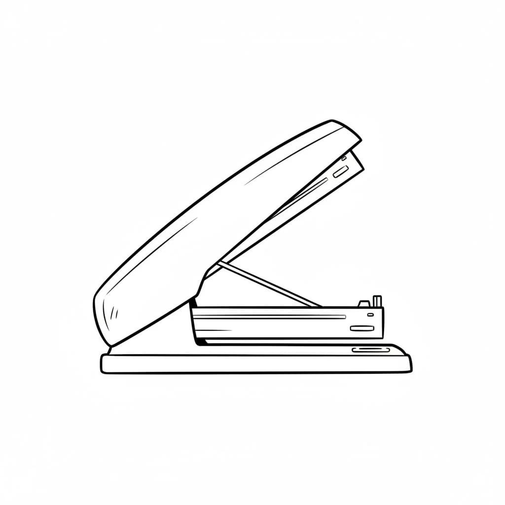 Open Position – Hinge Slightly Lifted Stapler drawing idea