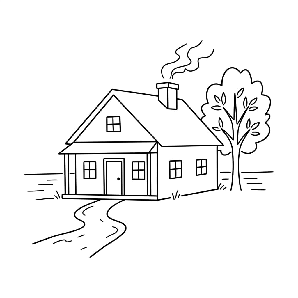 Countryside_farmhouse drawing idea