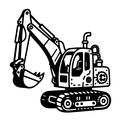 free excavator svg file 