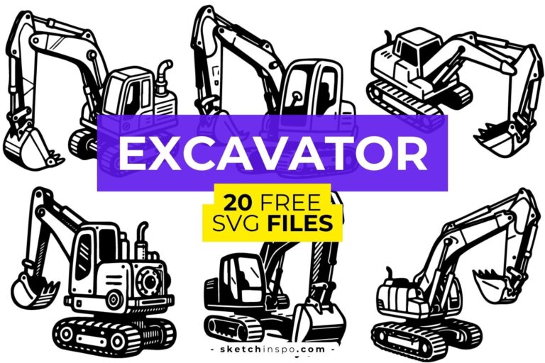 20 Free Excavator SVG Files