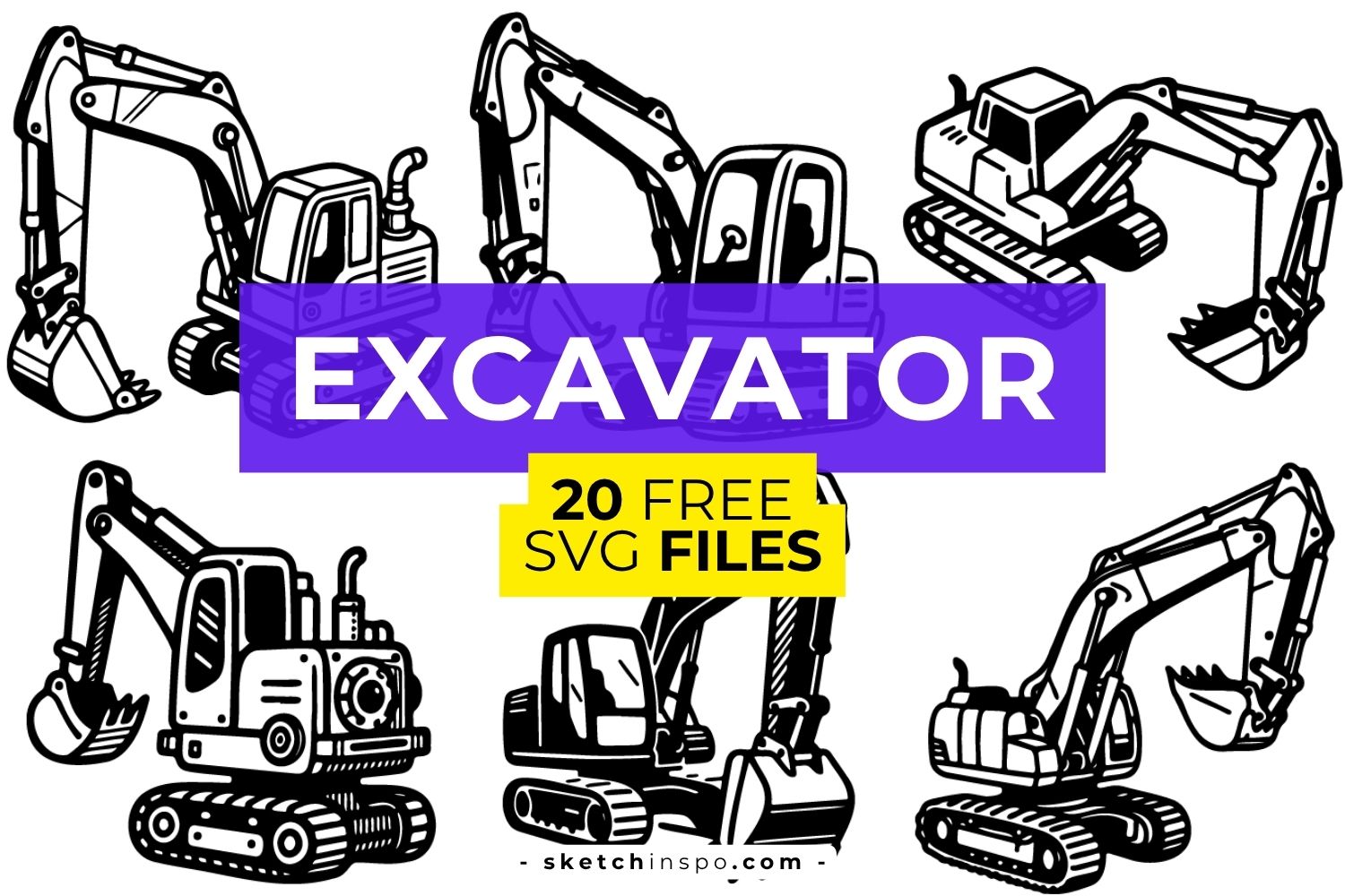 20 Free Excavator SVG Files
