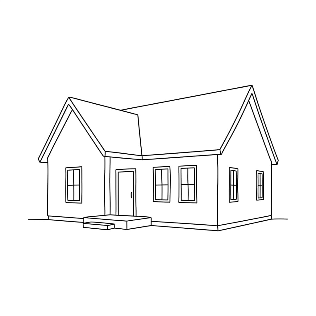 Minimal_Scandinavian_farmhouse drawing idea