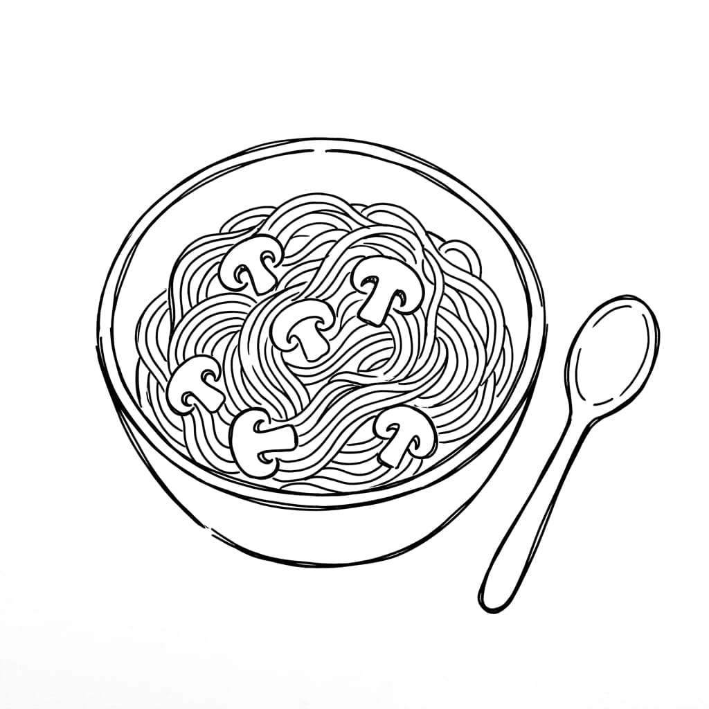 Noodle_doodle_with_mushroom_slices drawing idea