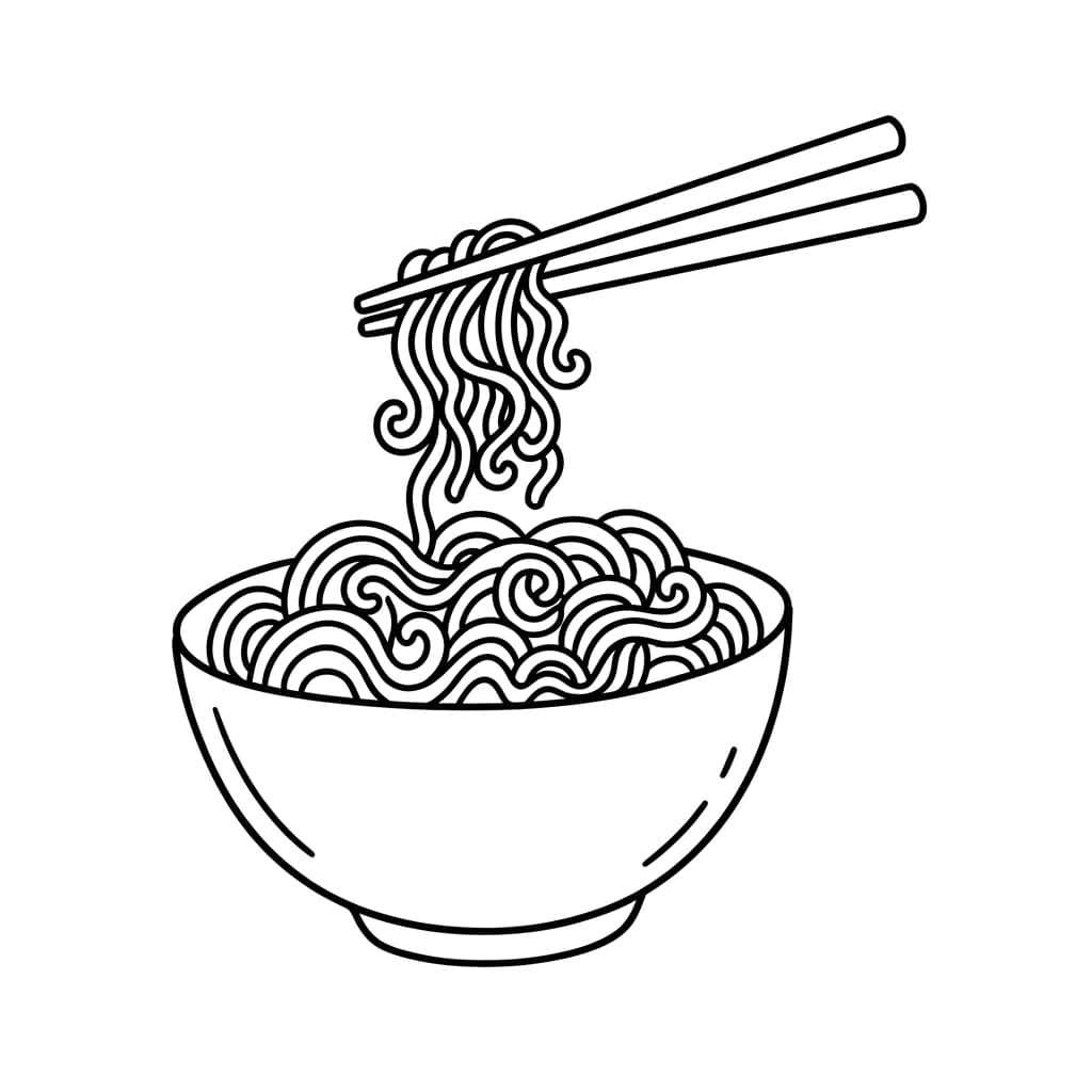 Noodle_soup_doodle_with_chopsticks drawing idea