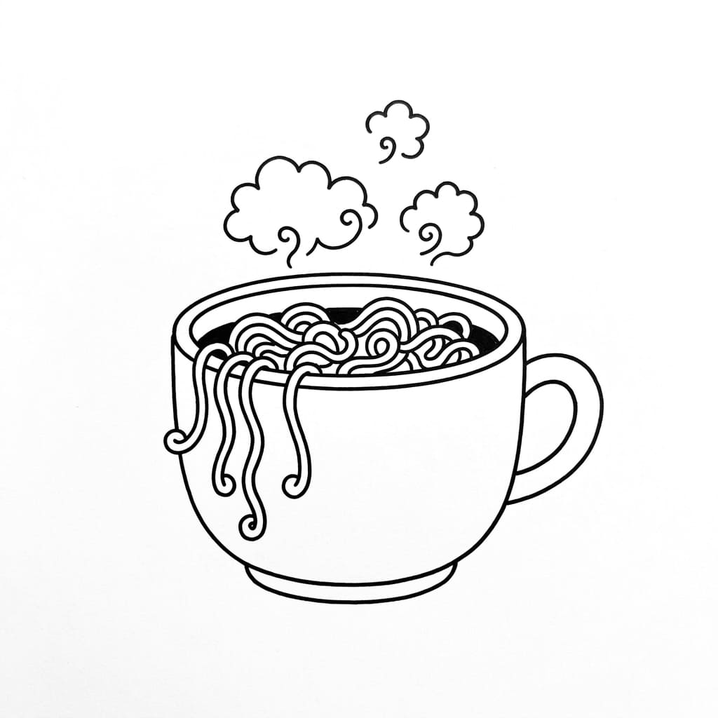 Noodles_in_soup_mug drawing idea