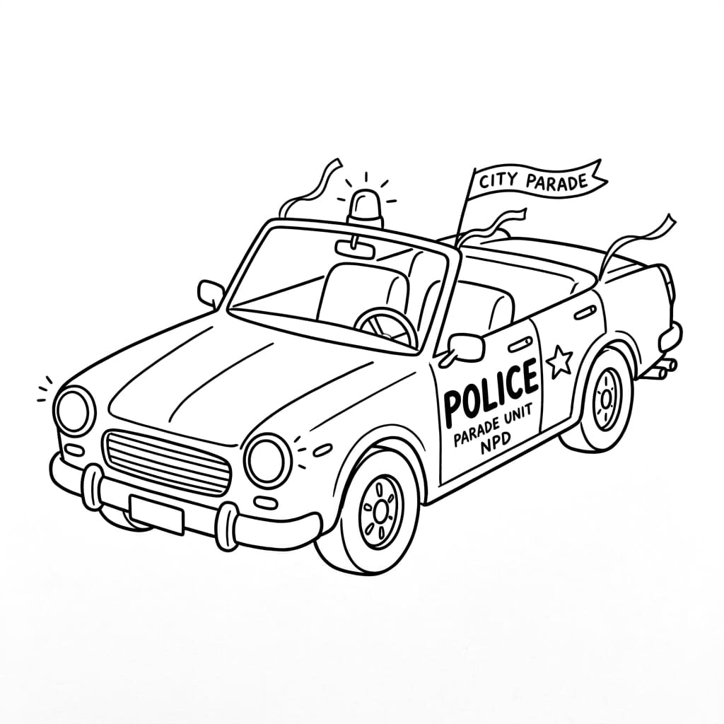 Police_convertible_car_city_parade drawing idea
