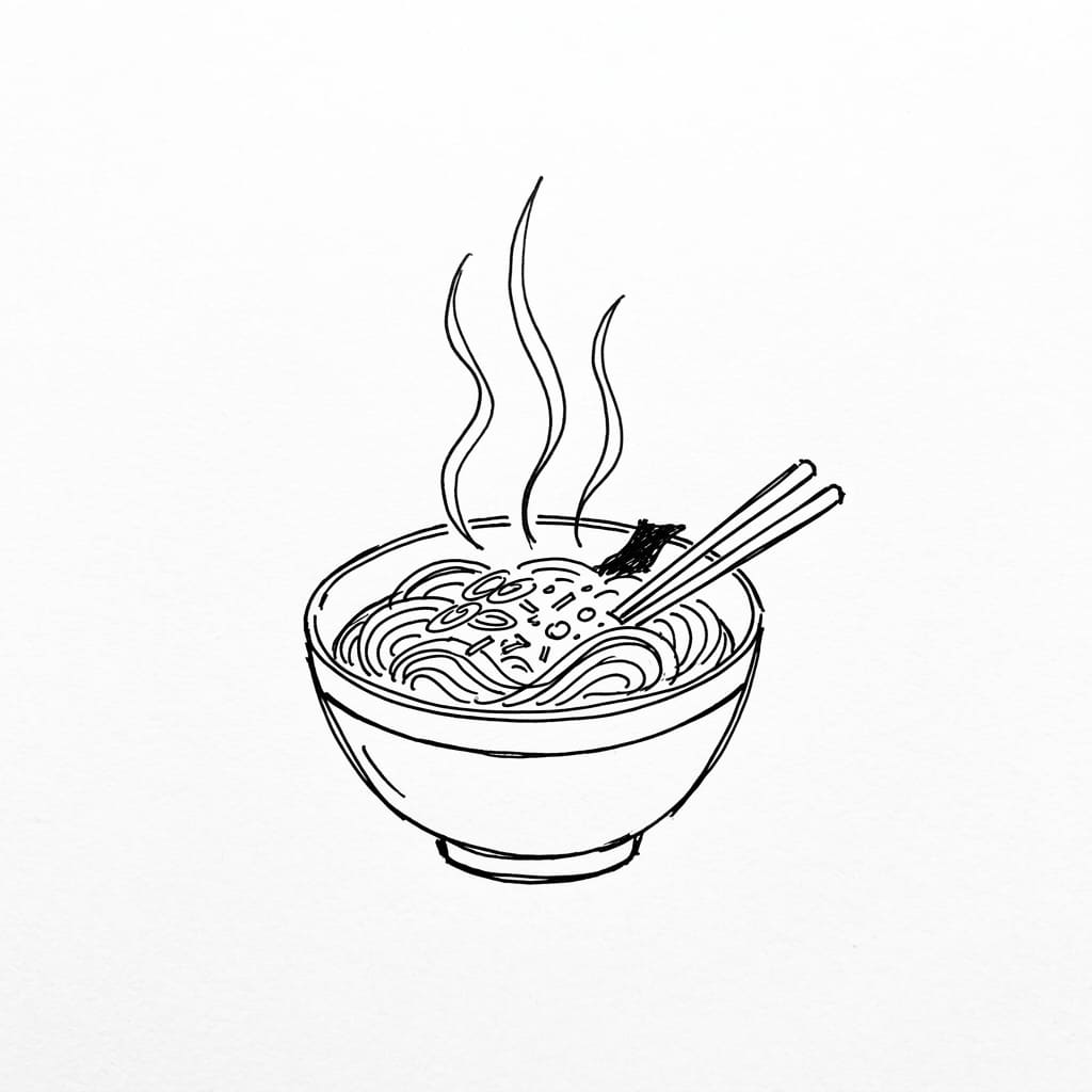 Soba_noodles_with_steam drawing idea