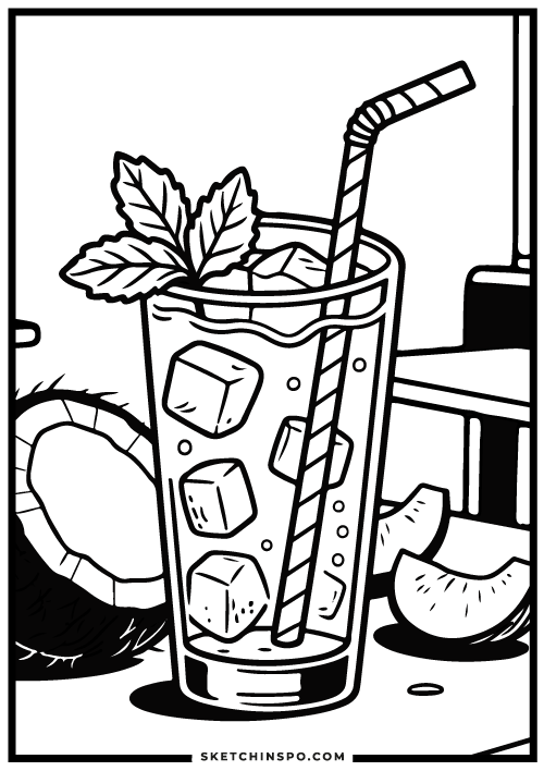 coconut-juice-free-coloring-page