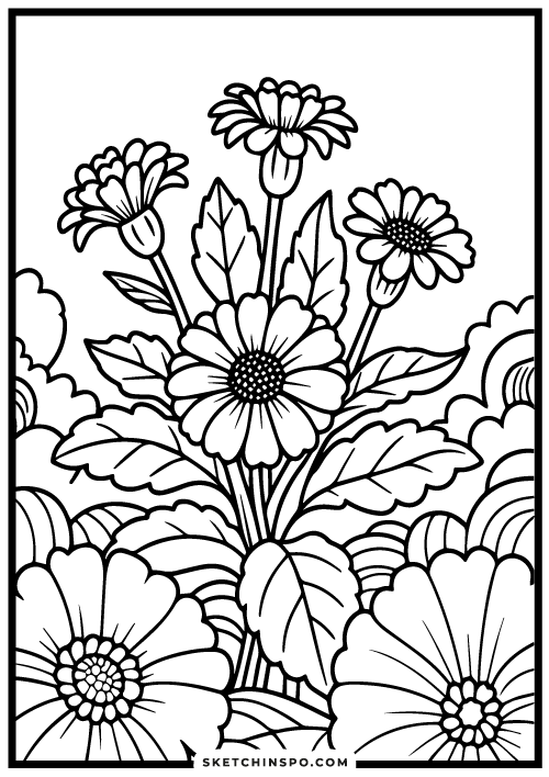 free flower coloring page 10