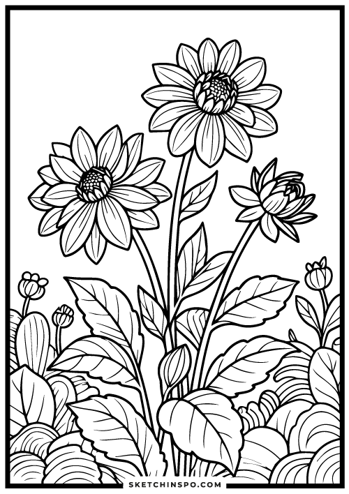 free flower coloring page 13