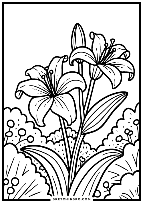 free flower coloring page 14